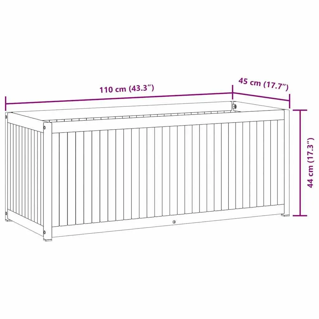 Garden Planter Box with Acacia Wood and Steel Frame