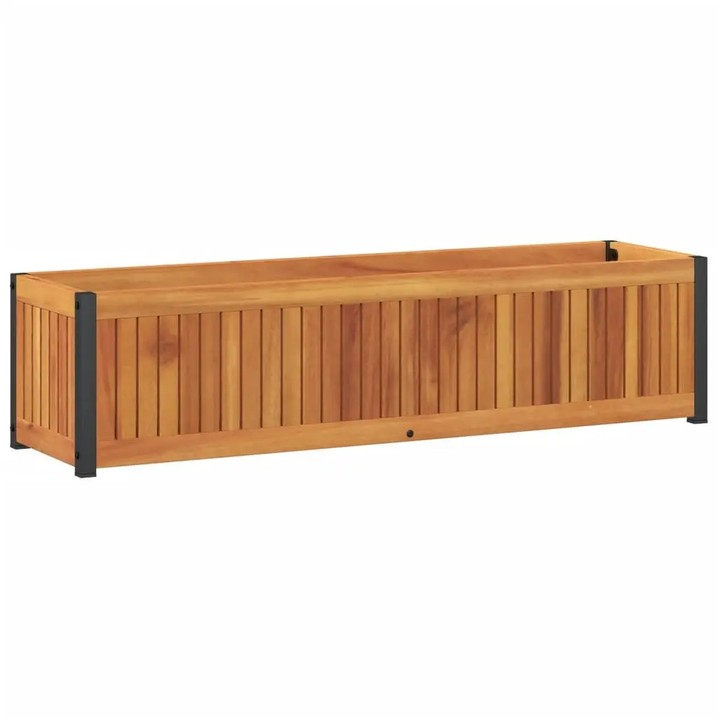 Garden Planter Box Wooden 110x30x27.5cm Brown