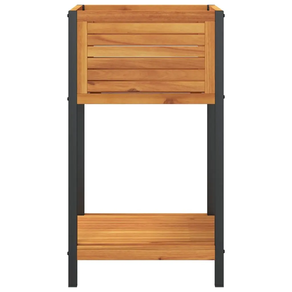 Garden Planter Wooden Acacia 45 x 45 x 80 cm Brown