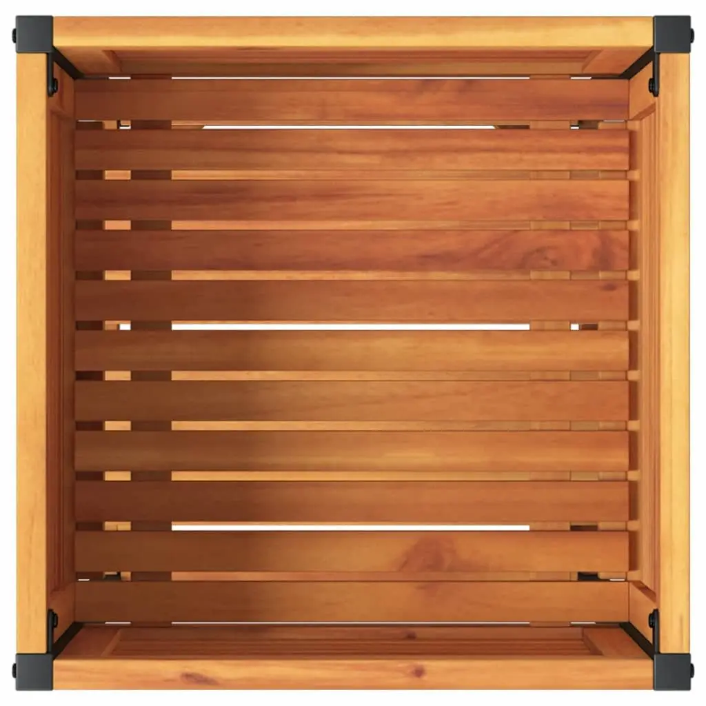 Garden Planter Wooden Acacia 45 x 45 x 80 cm Brown