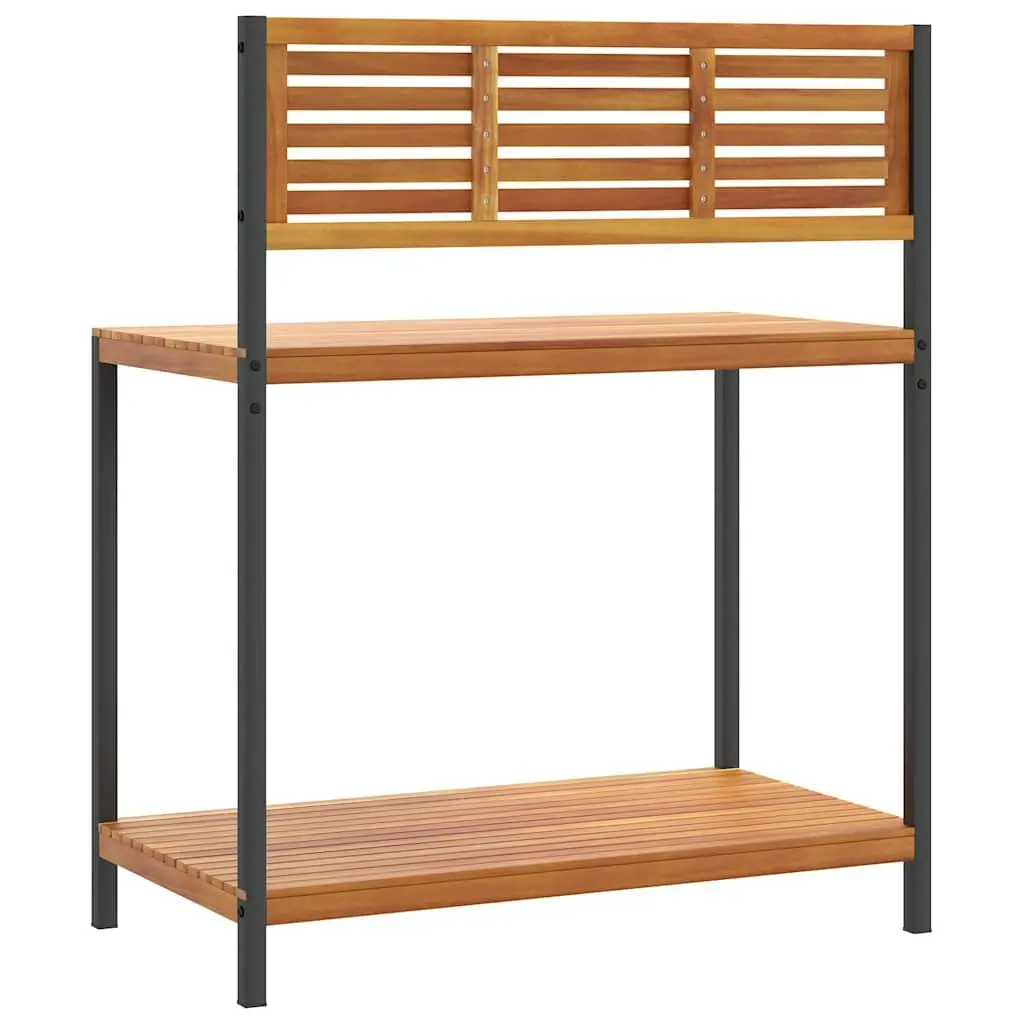 Garden Work Table 90x50x110cm with Storage Shelves