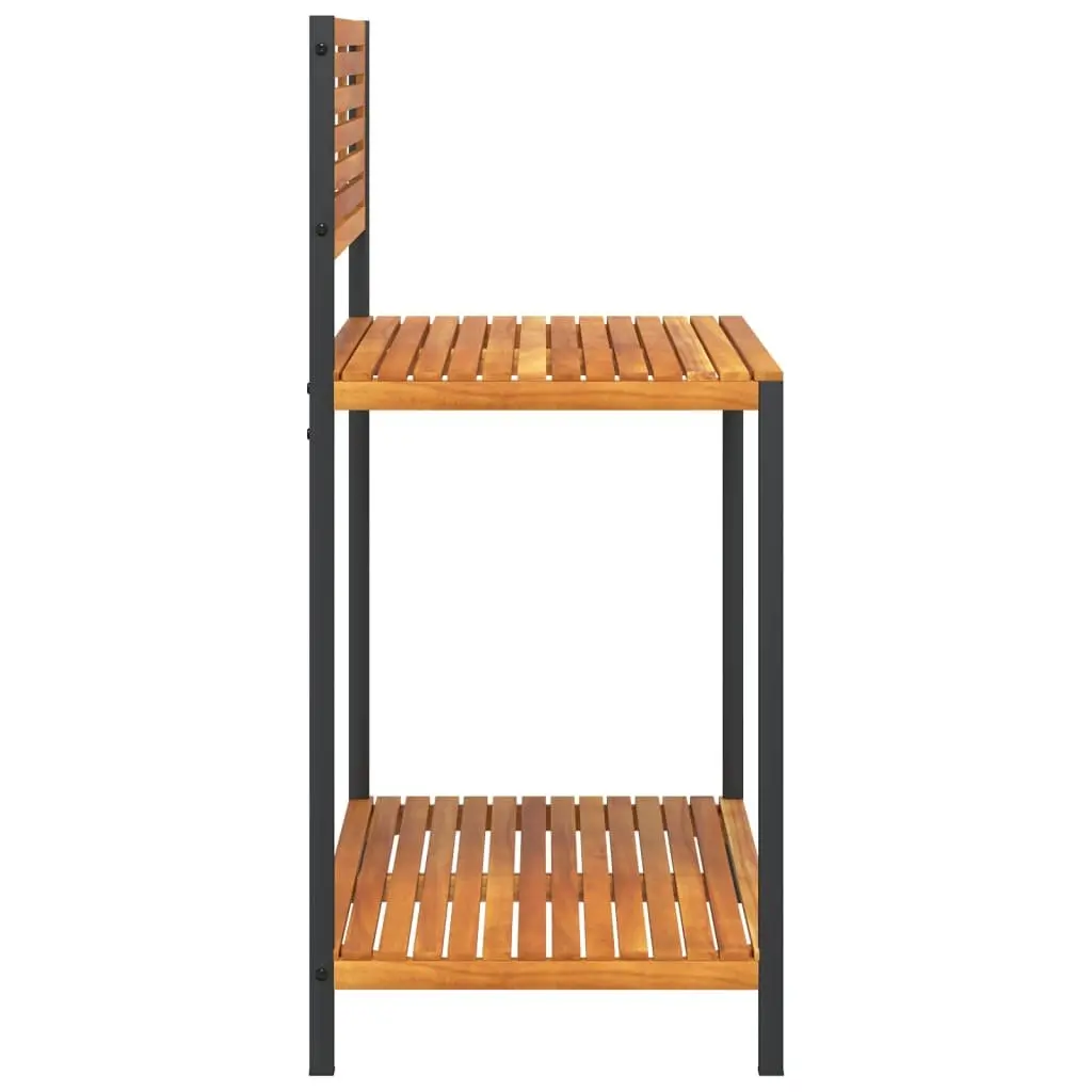 Garden Work Table 90x50x110cm with Storage Shelves