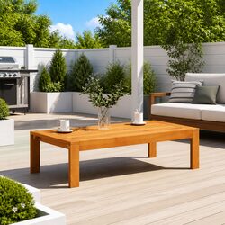 Sturdy Brown Acacia Wood Garden Table 100x50x27 cm