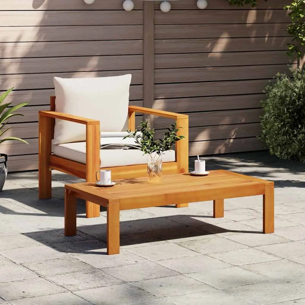 Garden Chair Solid Acacia Wood Brown Cushions Outdoor Patio Furniture