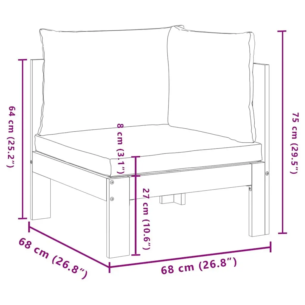 Garden Corner Sofa with Cushions Outdoor Sectional Lounge Patio Seating