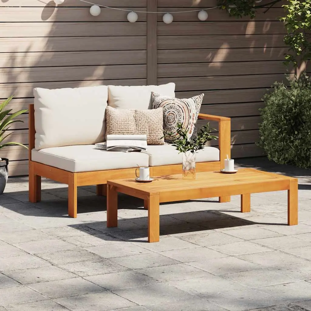 2-Seater Outdoor Garden Sofa with Armrest
