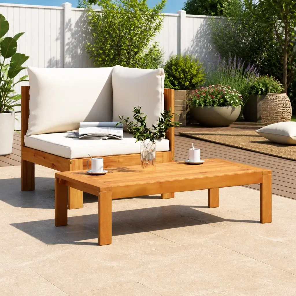Wooden 2-Piece Outdoor Sectional Sofa Set
