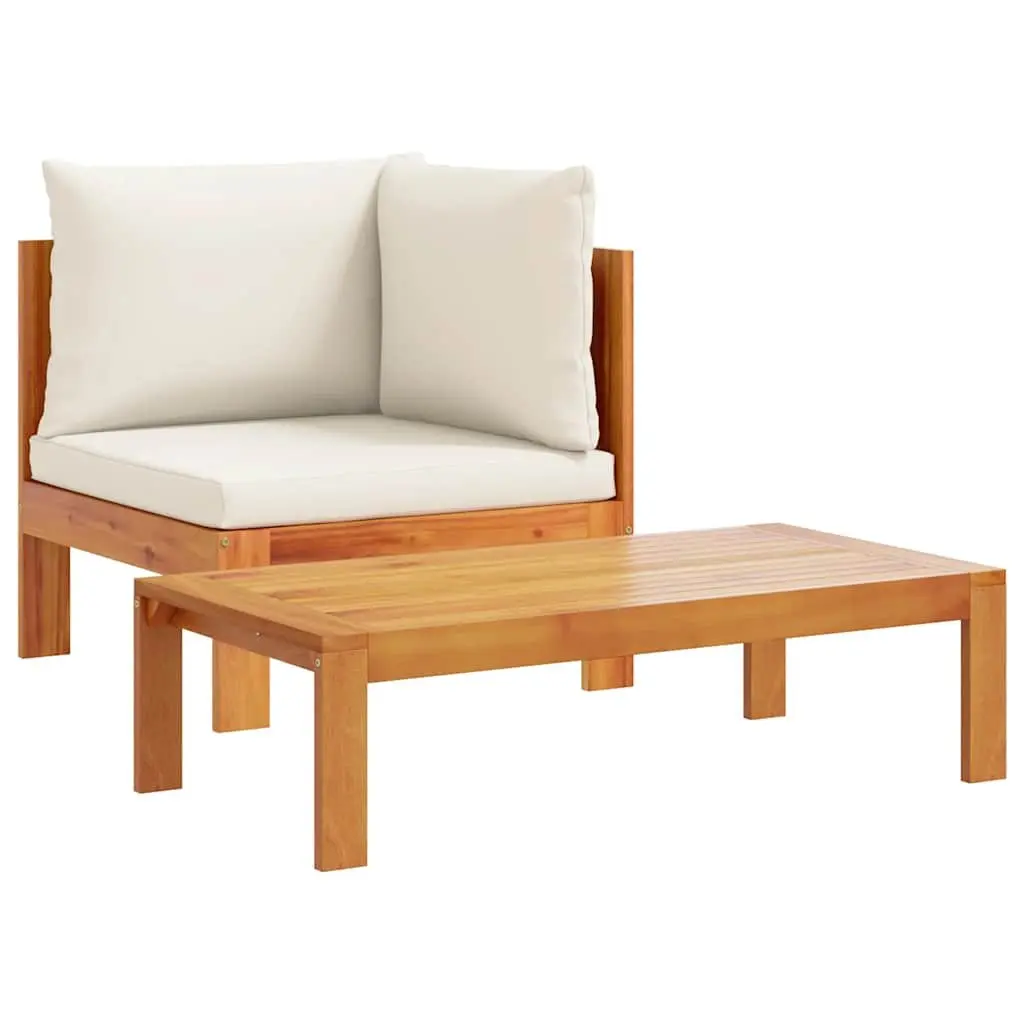 Wooden 2-Piece Outdoor Sectional Sofa Set