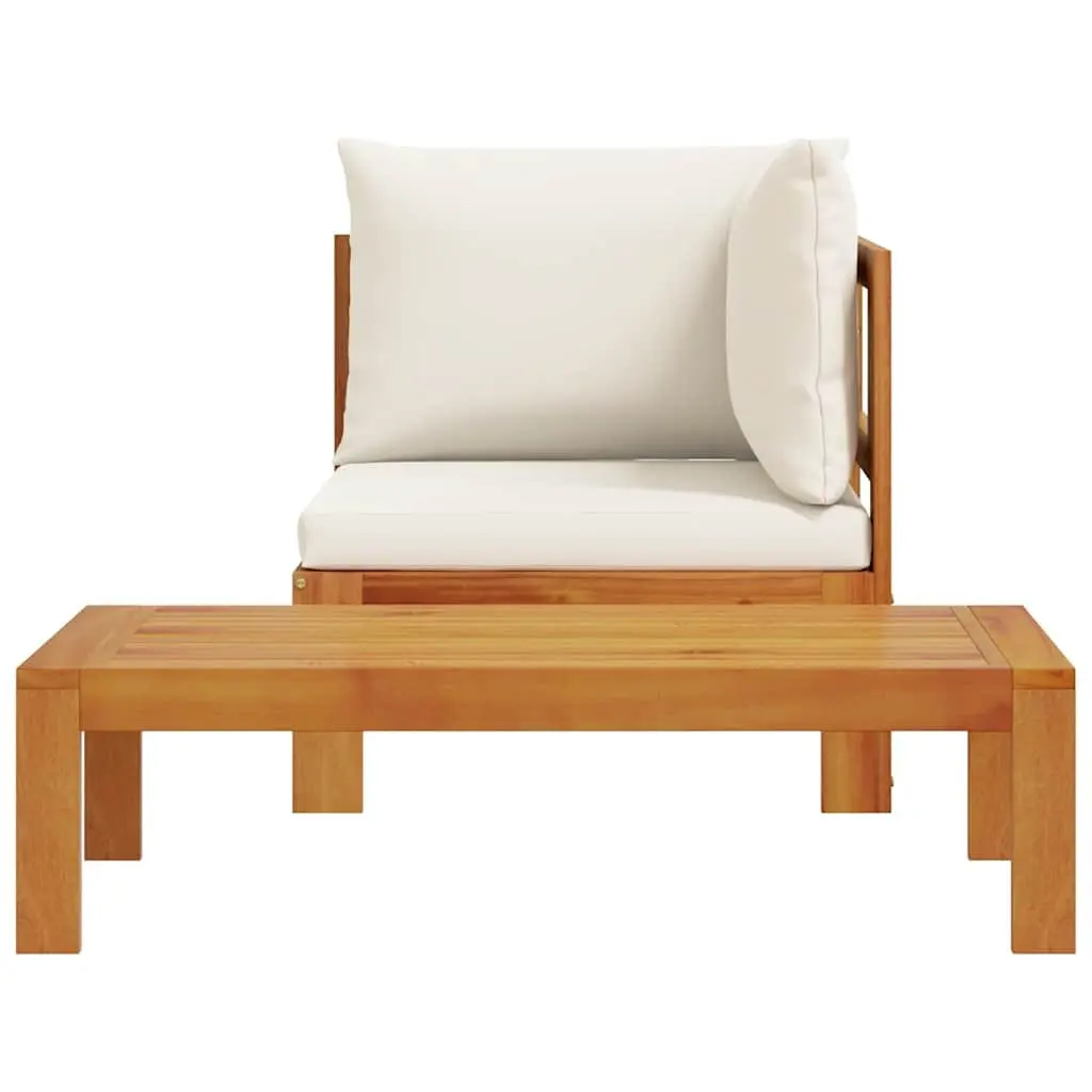 Wooden 2-Piece Outdoor Sectional Sofa Set