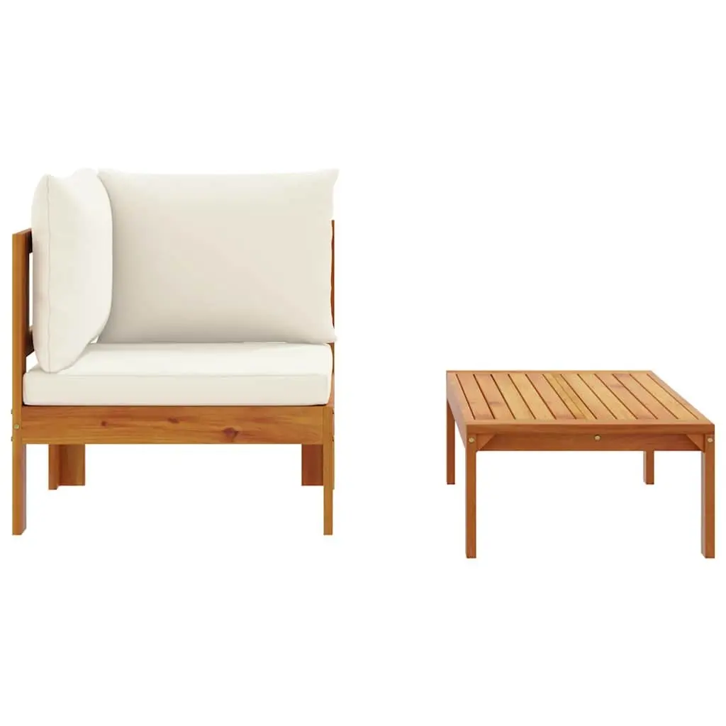 Wooden 2-Piece Outdoor Sectional Sofa Set