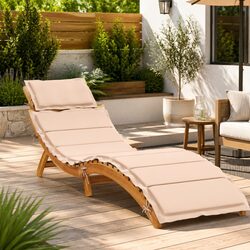 Durable Sun Lounger with Cushion for Outdoor Relaxation