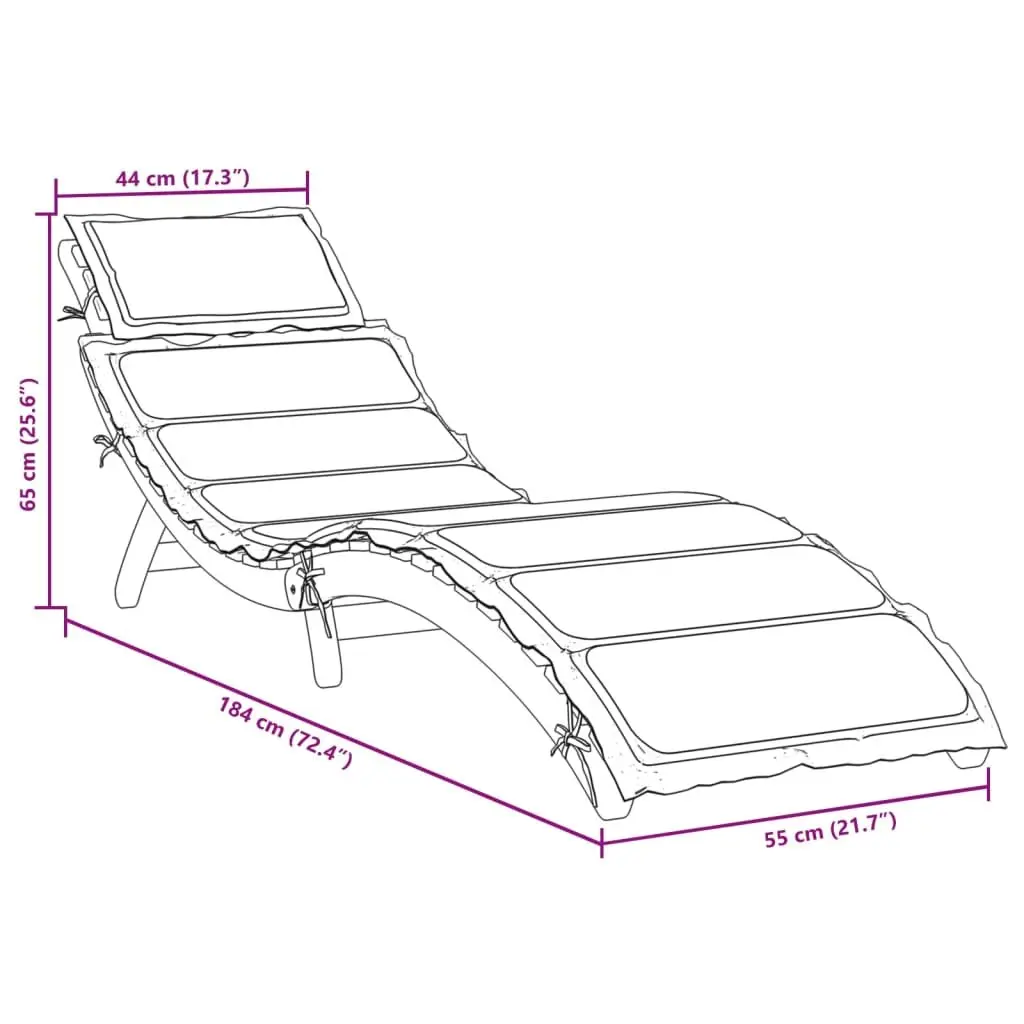 Outdoor Sun Lounger with Thick Cushion