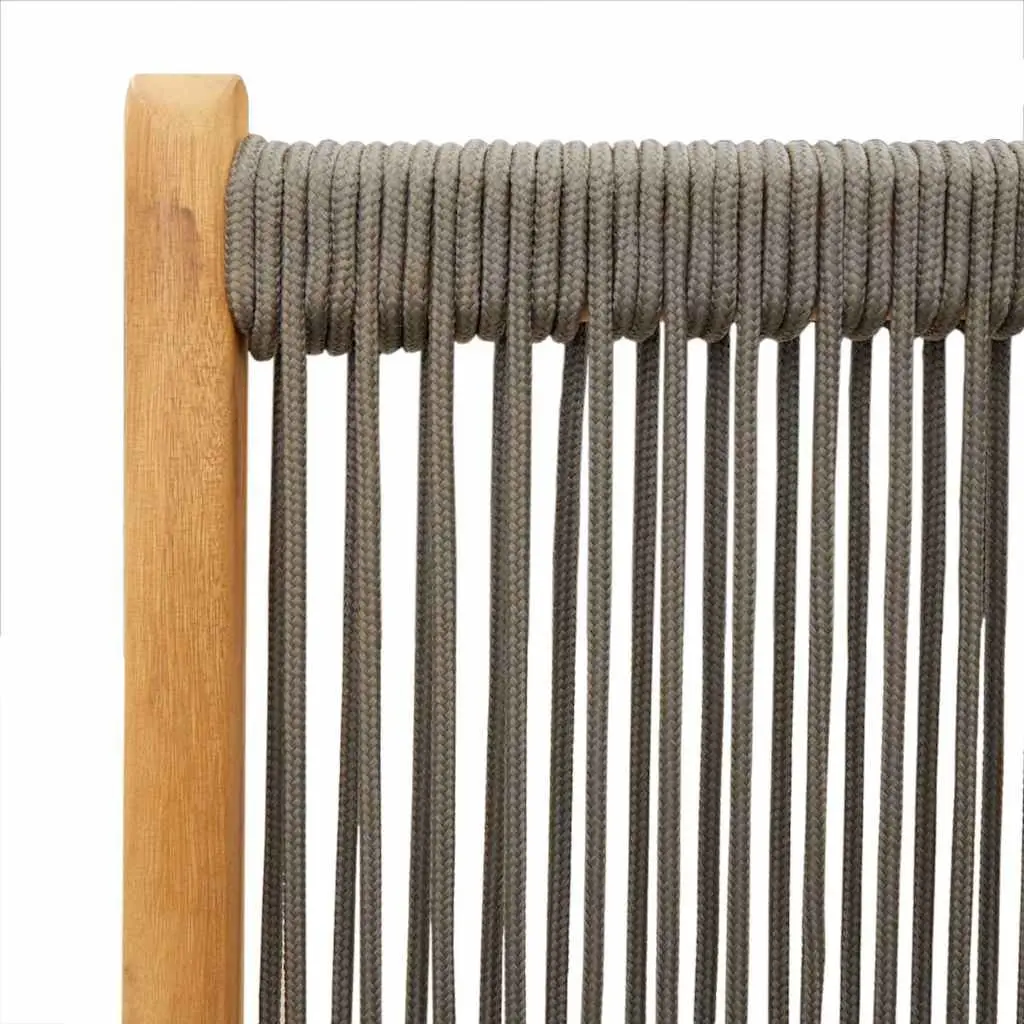 Garden Chairs Solid Acacia Wood Grey Foldable Reclining 2 Piece Outdoor Seating