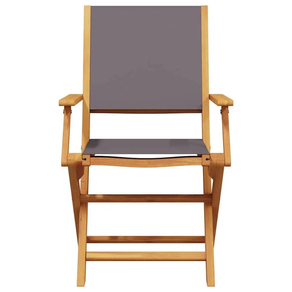 Outdoor Chairs Solid Acacia Wood Folding Anthracite 2 Piece