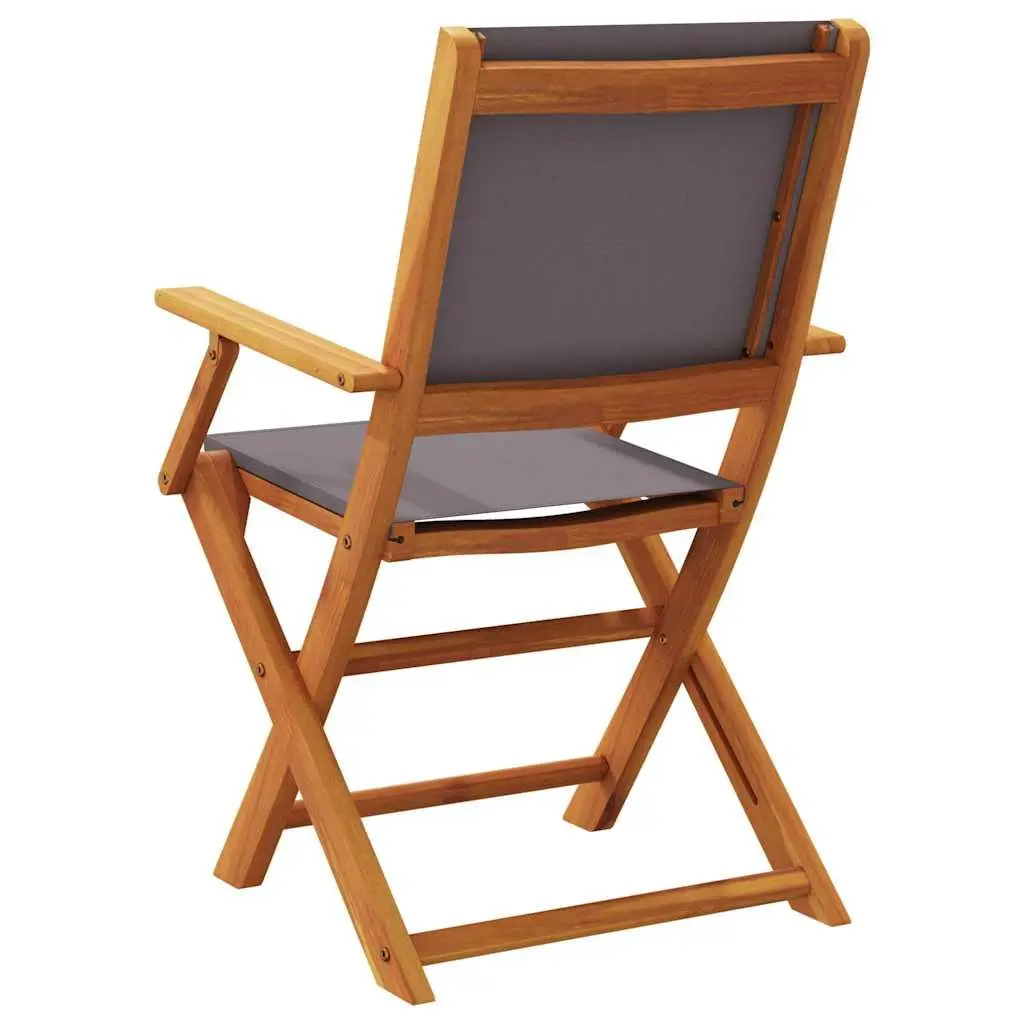 Outdoor Chairs Solid Acacia Wood Folding Anthracite 2 Piece