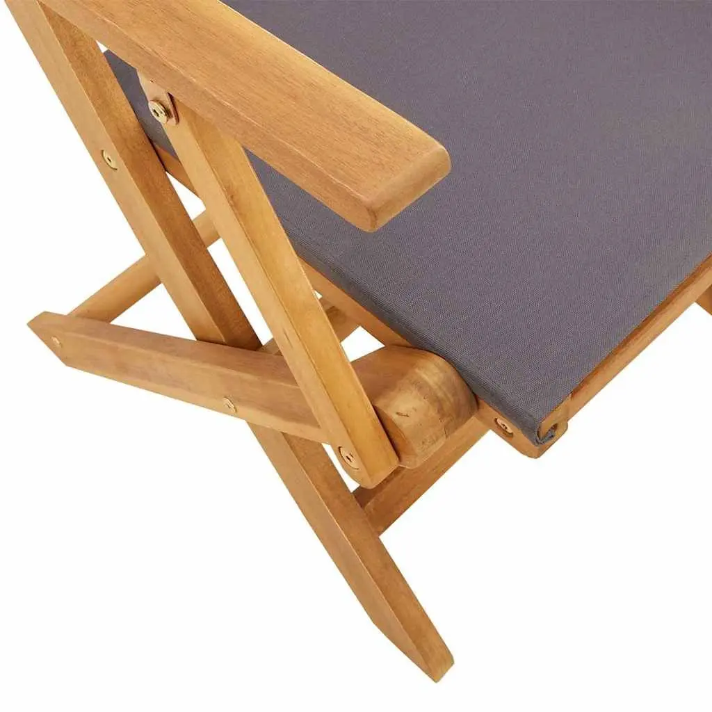 Outdoor Chairs Solid Acacia Wood Folding Anthracite 2 Piece