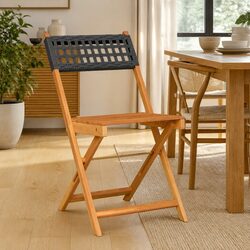 Set of 2 Black Bistro Chairs for Outdoor Use