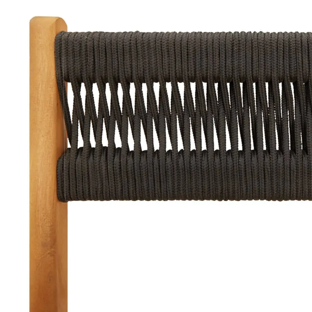 Black Acacia Wood Outdoor Bistro Chairs Set of 2