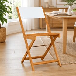 Foldable Bistro Chairs, 2 pcs White Outdoor Set