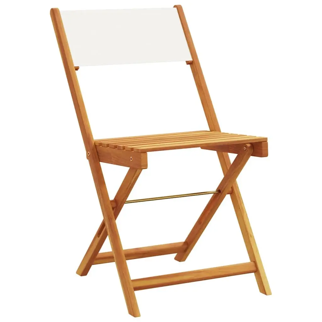 Foldable Bistro Chairs, 2 pcs White Outdoor Set