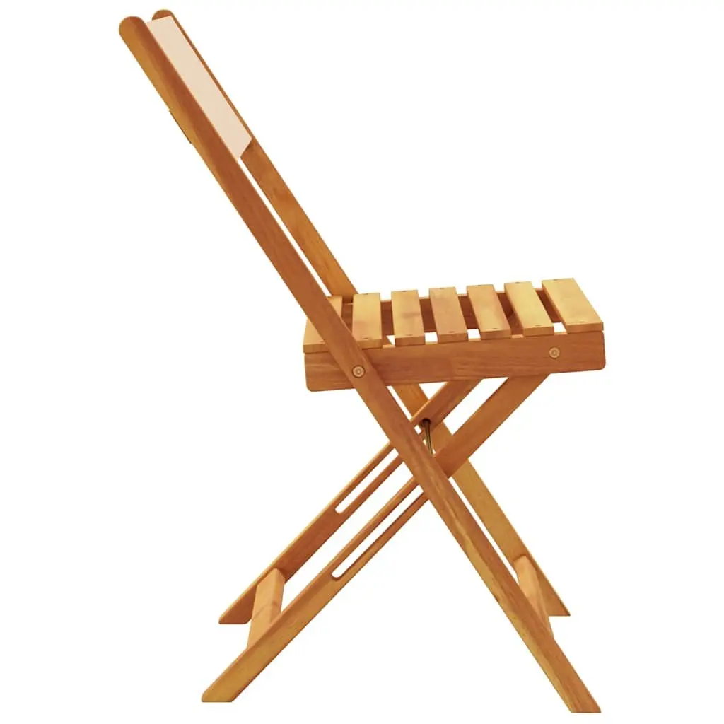 Foldable Bistro Chairs, 2 pcs White Outdoor Set