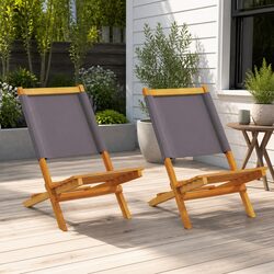 Sturdy Folding Outdoor Garden Chairs - Set of 2