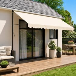 Premium Cream Stripe Awning Valance Fabric 4m UV Resistant