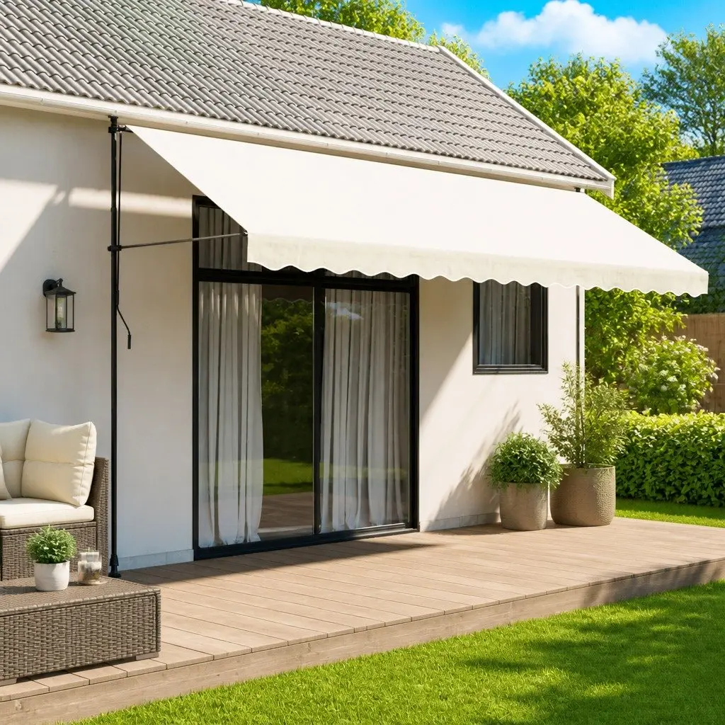 Cream Stripe Replacement Awning Valance Fabric 4.5m