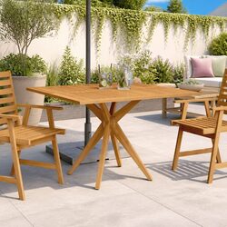 Durable Solid Wood Garden Table 110x110x75cm