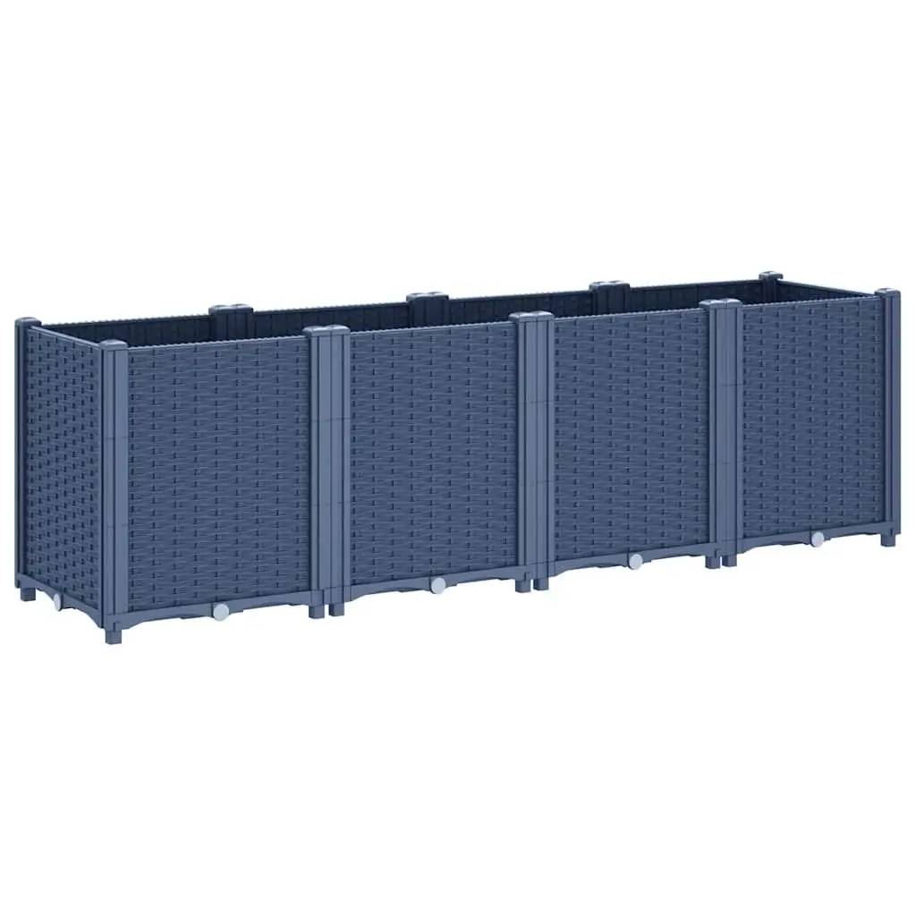 Garden Planter Grey Outdoor Patio Flower Box 160x40x53cm Modular Design