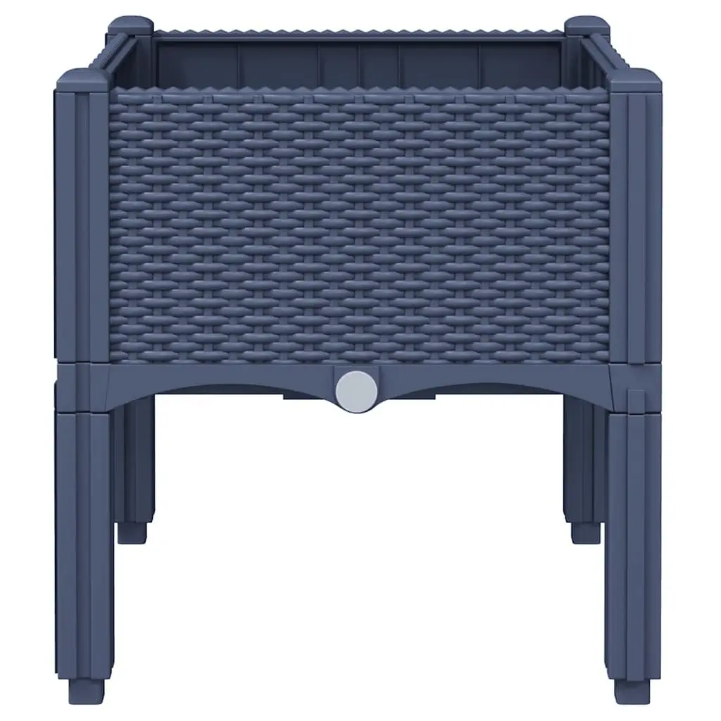 Garden Planter Box Polypropylene 40 x 40 x 42 cm Grey Rattan Look