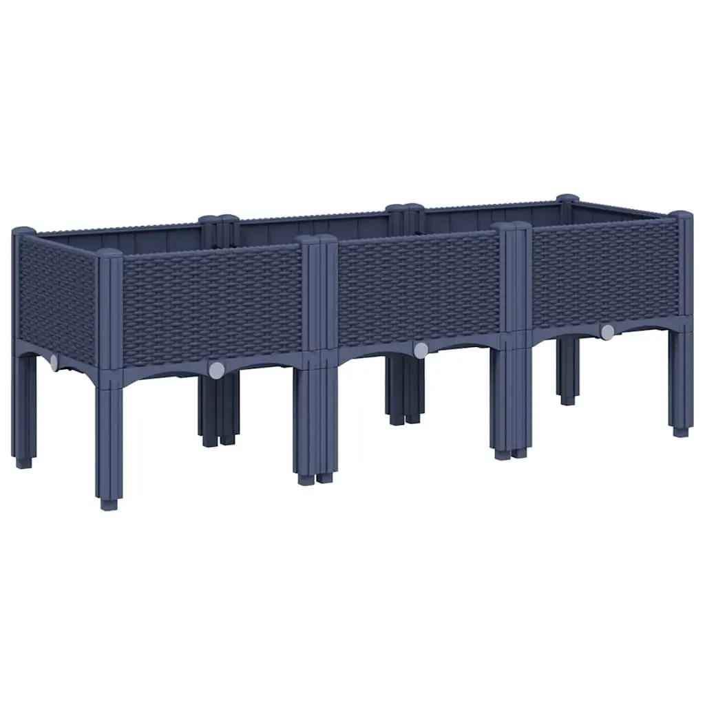 Elevated Garden Planter Box with Rattan Look
