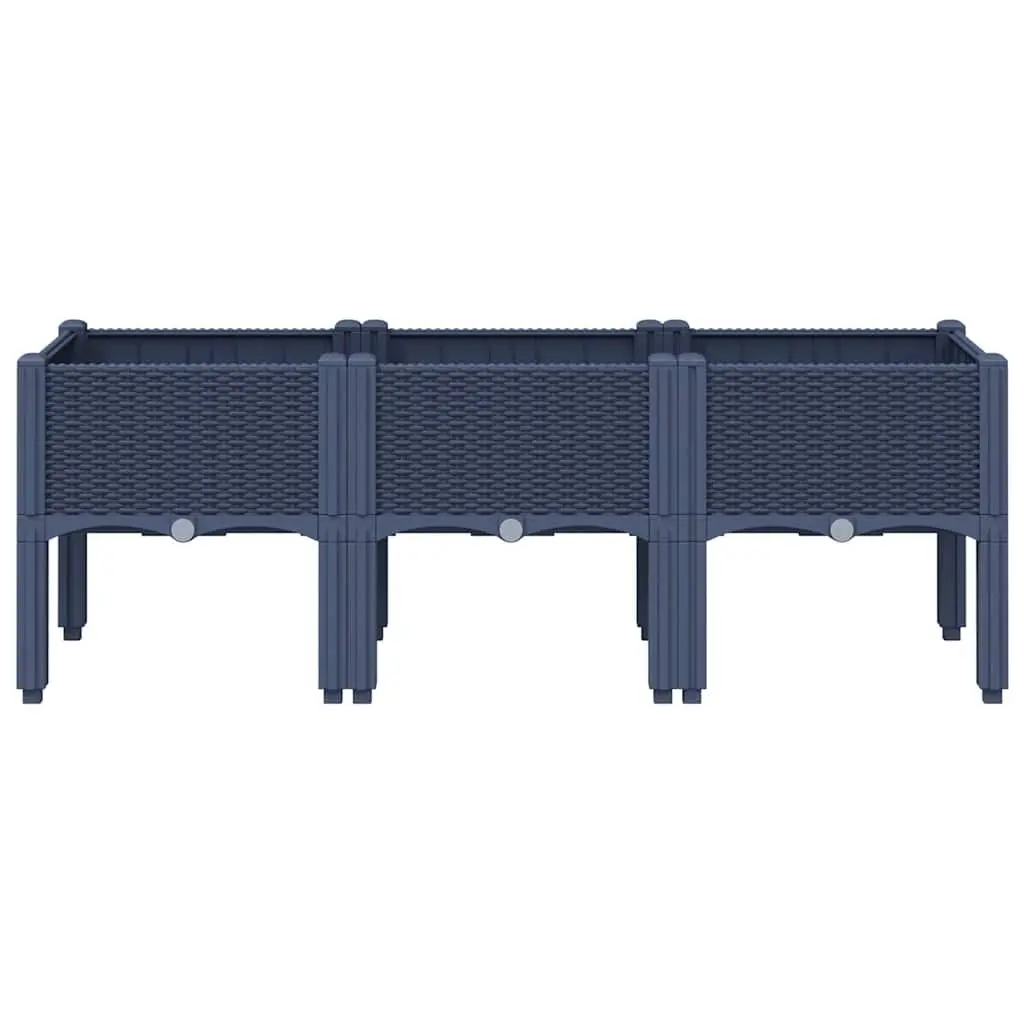 Elevated Garden Planter Box with Rattan Look