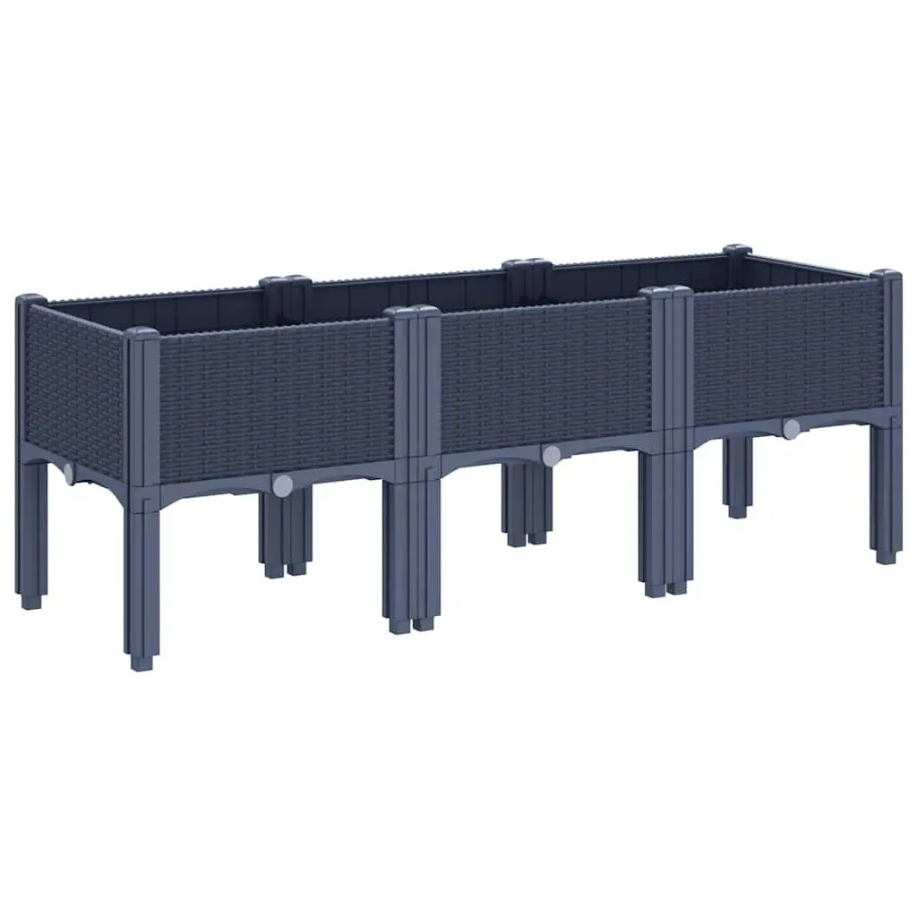 Elevated Garden Planter Box with Rattan Look