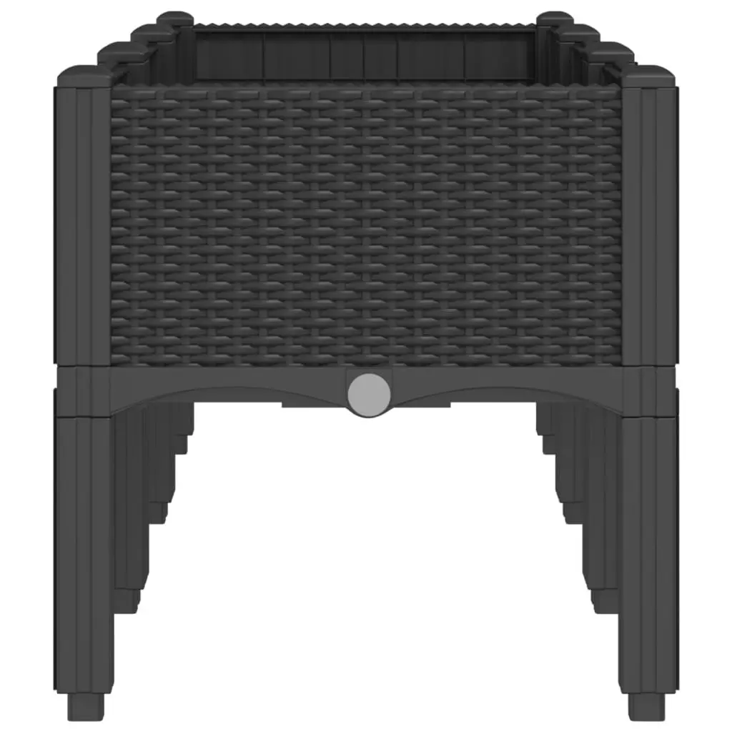 Black Garden Planter with Elevated Legs 120x40x42cm