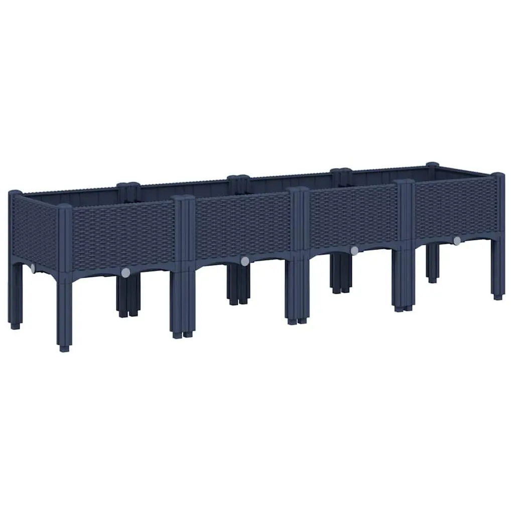 Elevated Garden Planter in Grey Rattan Look