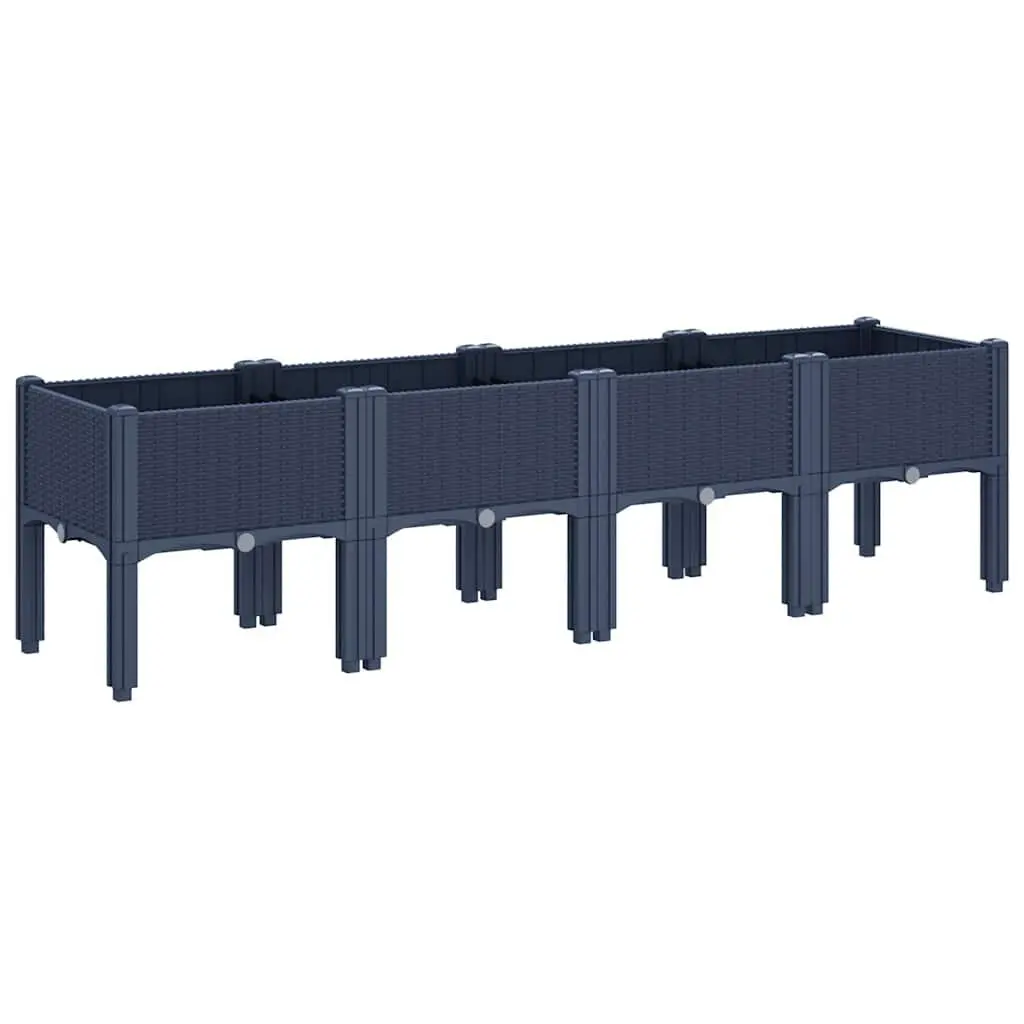 Elevated Garden Planter in Grey Rattan Look