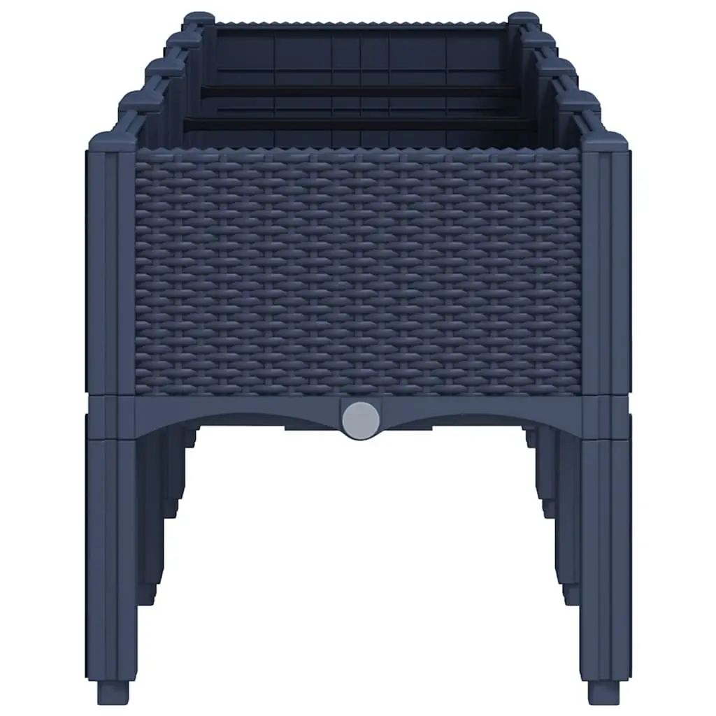Elevated Garden Planter in Grey Rattan Look