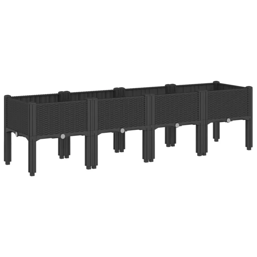 Garden Planter Polypropylene 160x40x42cm Black