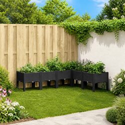 Sturdy Elevated Garden Planter Box with Legs - Black
