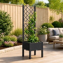 Durable Garden Planter with Trellis for Climbing Plants