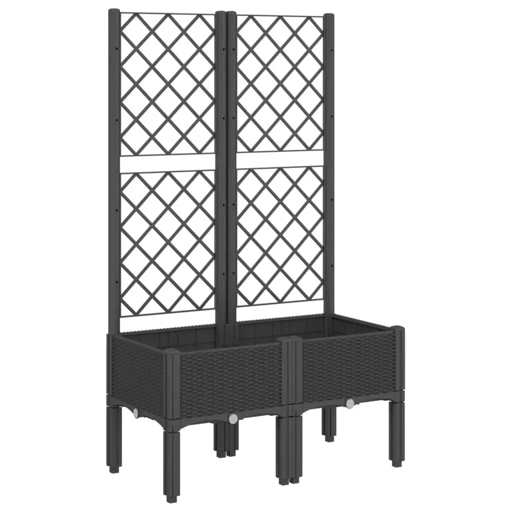Garden Planter Polypropylene 80x40x142cm Black