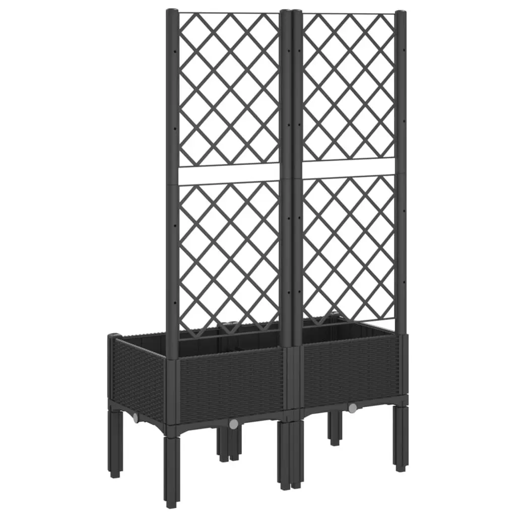 Garden Planter Polypropylene 80x40x142cm Black