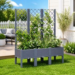 Durable Garden Planter with Trellis for Climbing Plants