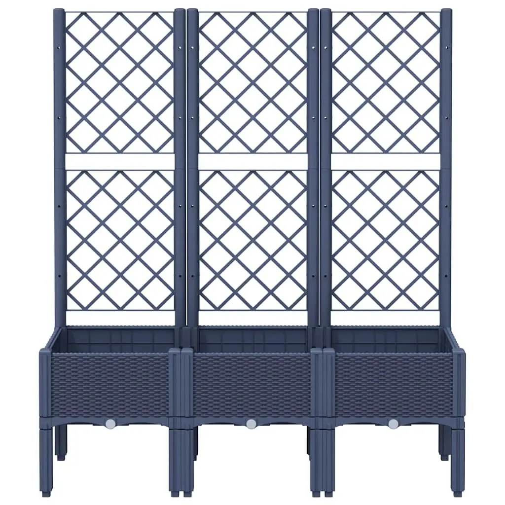 Garden Planter Polypropylene 120 x 40 x 142 cm Grey