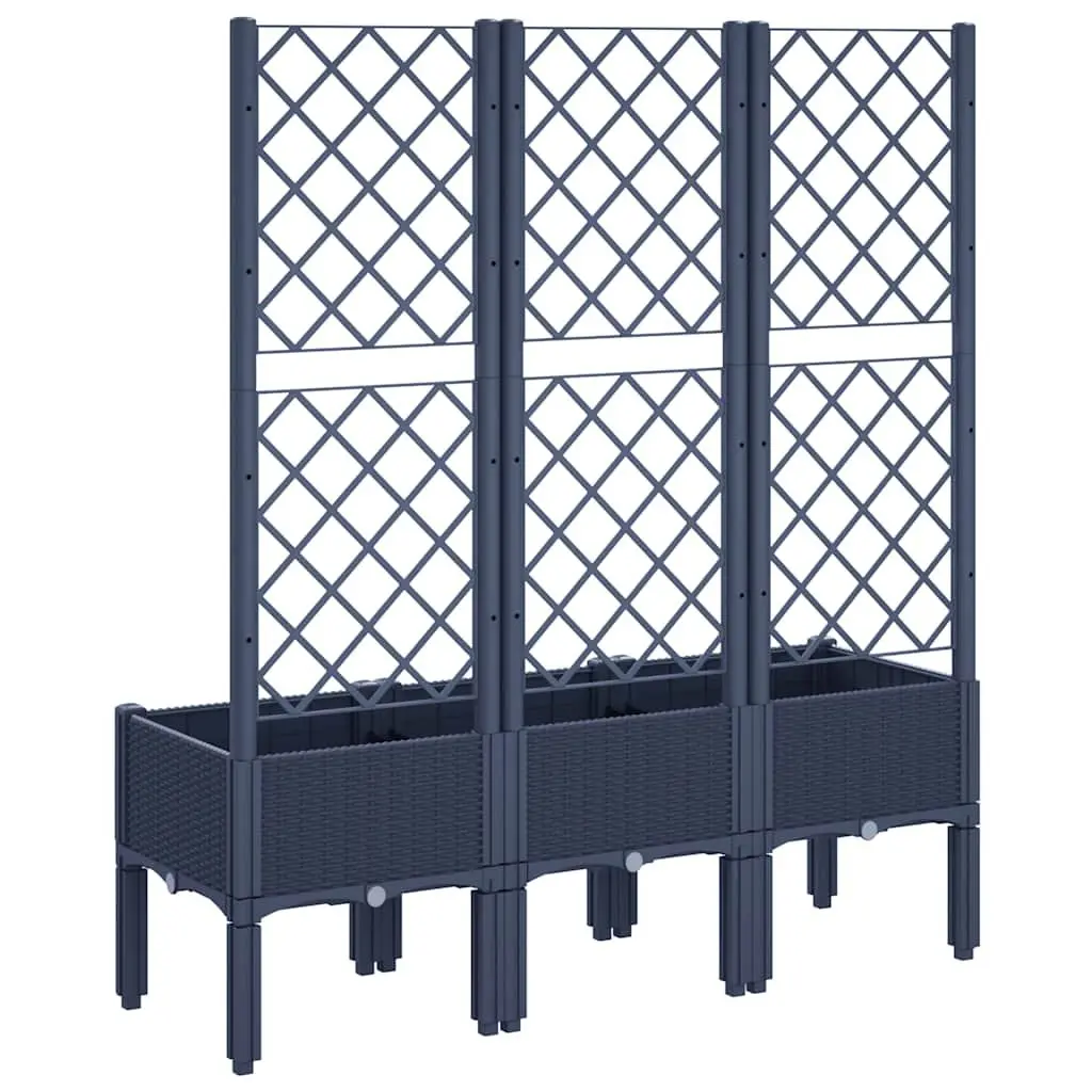 Garden Planter Polypropylene 120 x 40 x 142 cm Grey