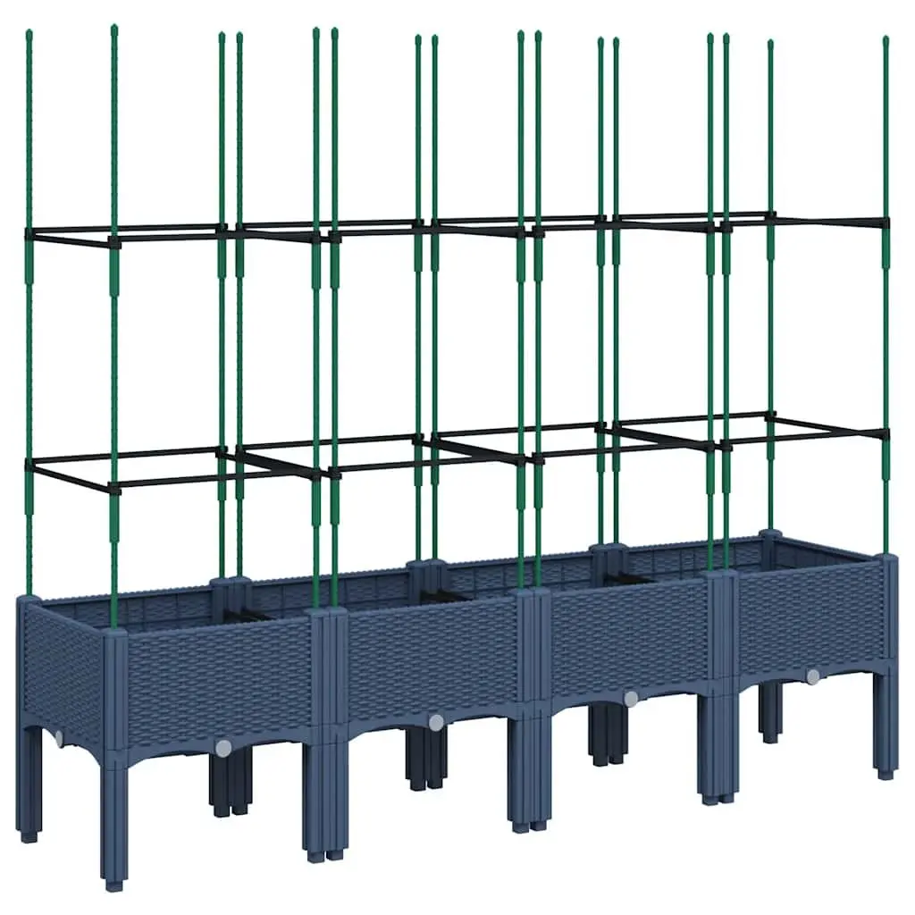 Garden Planter Polypropylene 160x40x142.5cm Grey