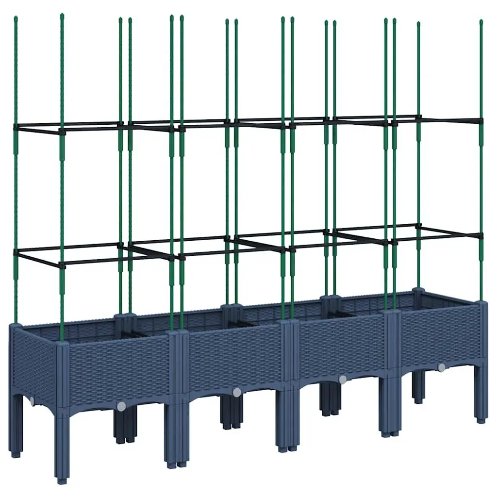 Garden Planter Polypropylene 160x40x142.5cm Grey