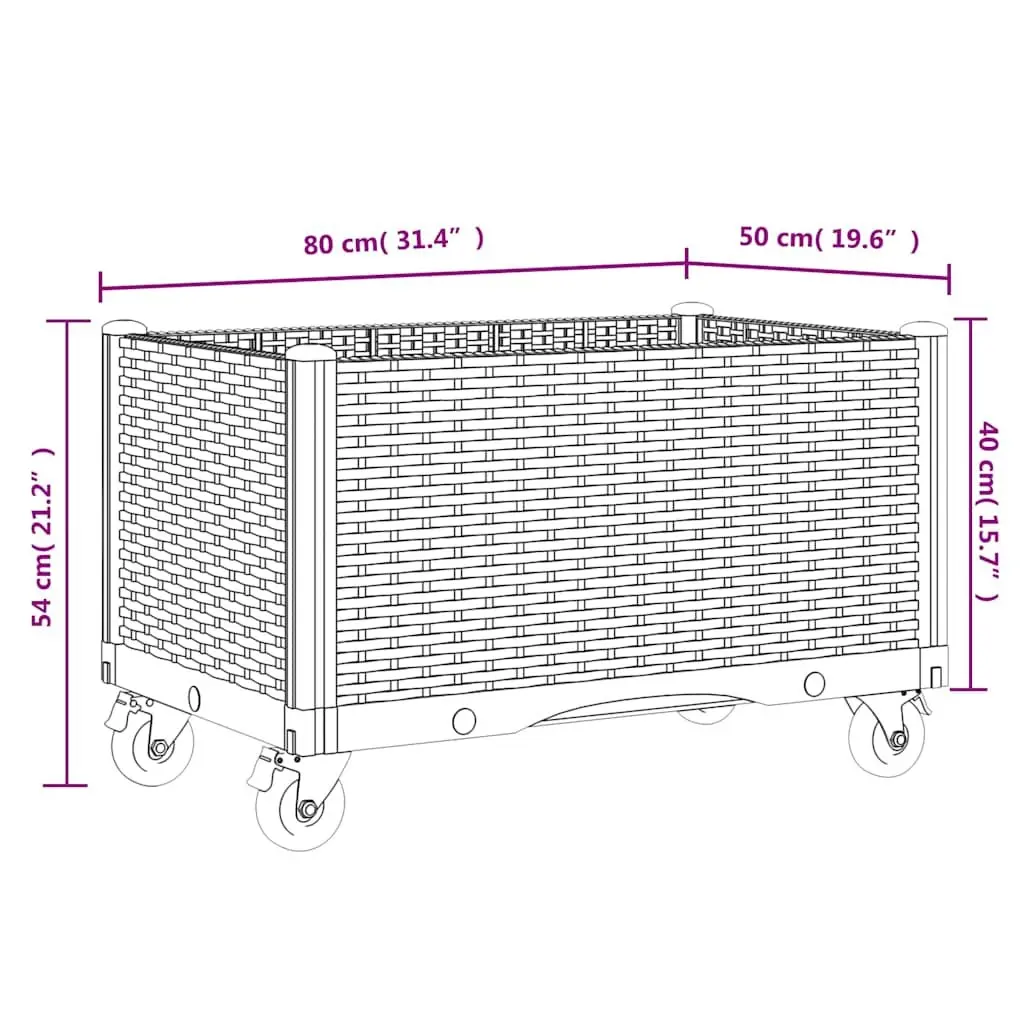 Garden Planter with Wheels and Integrated Trellis