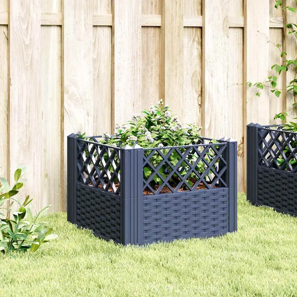 Modular Raised Bed Garden Planter Box in Grey